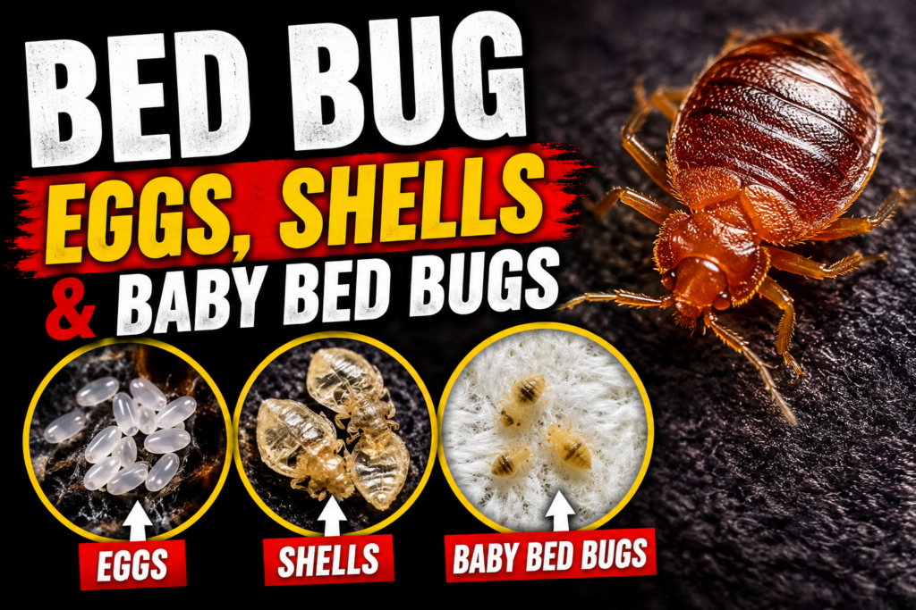 Bed Bug Eggs, Shells & Baby Bed Bugs